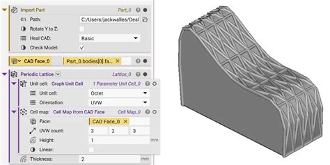 Toradh íomhá ar SolidWorks Conformal Lattice