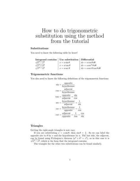 Image result for Trig Substitution Tutorial