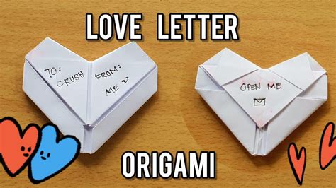 Easy Heart Origami with Love letter Inside! - YouTube
