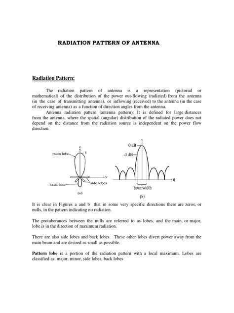 Radiation Pattern of Antenna | PDF | Antenna (Radio) | Radiation