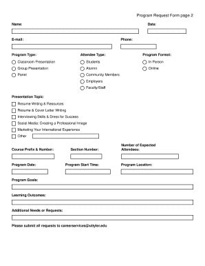 Program Request Form に対する画像結果