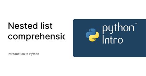 Image result for Nested List Comprehension Python
