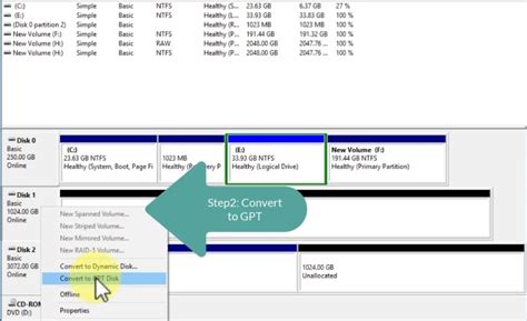 No Option to Convert to Basic Disk GPT に対する画像結果