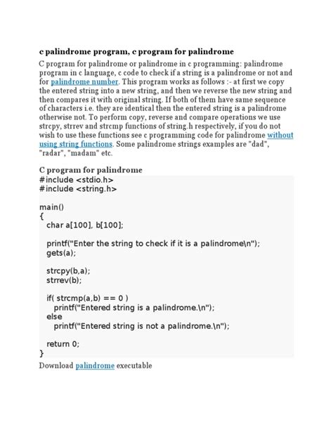 Image result for Coding for C Program Palindrome