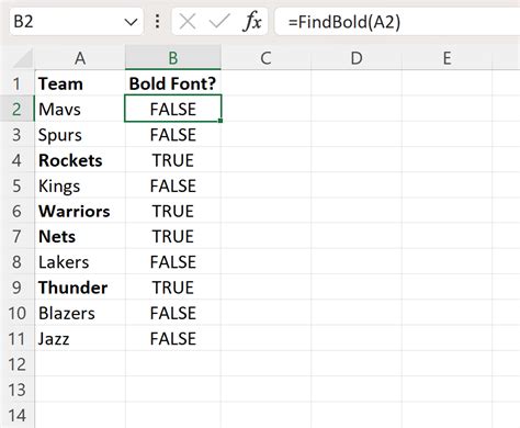 Toradh íomhá ar How to Filter Contains Bold Text in Excel