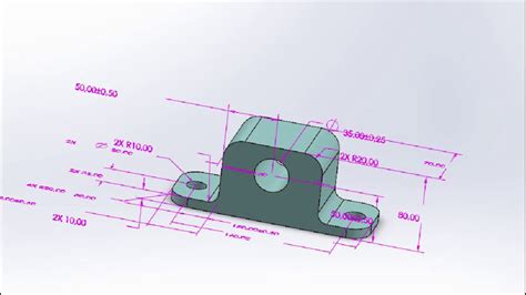 Toradh íomhá ar MBD Dimensioning SolidWorks