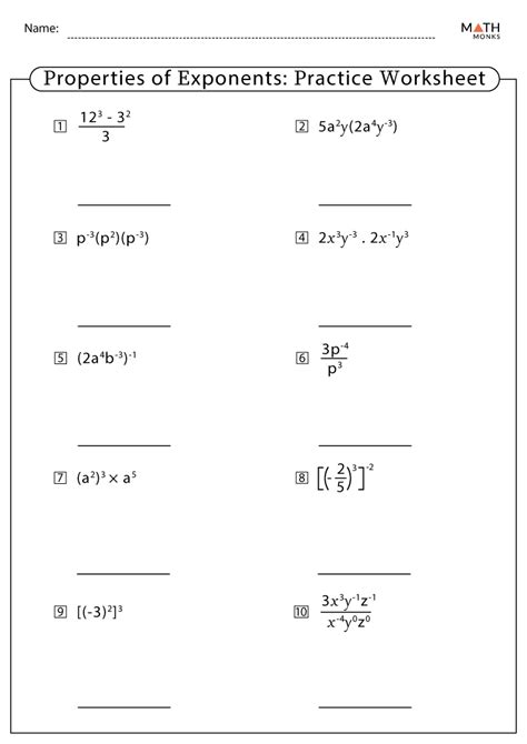 Exponents Exercises に対する画像結果