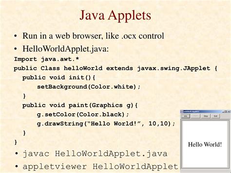 Image result for Java Apletes