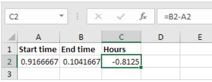 Image result for Time Difference Formula in Excel