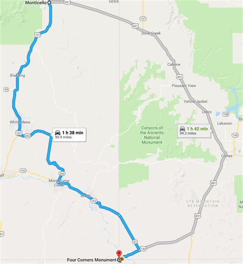 Image result for Four Corners Monument Map