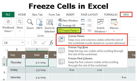 Image result for How to Freeze Columns in Excel Spreadsheet