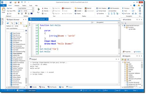 Toradh íomhá ar PowerShell Tool for Visual Studio 2015