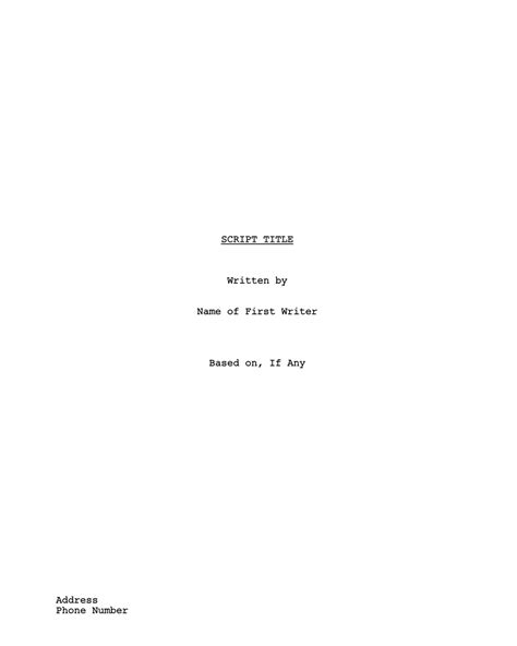 TV Script Title Page Format に対する画像結果