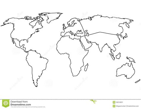 world-continents-map-vector-outline-map-36016831.jpg - Map Pictures
