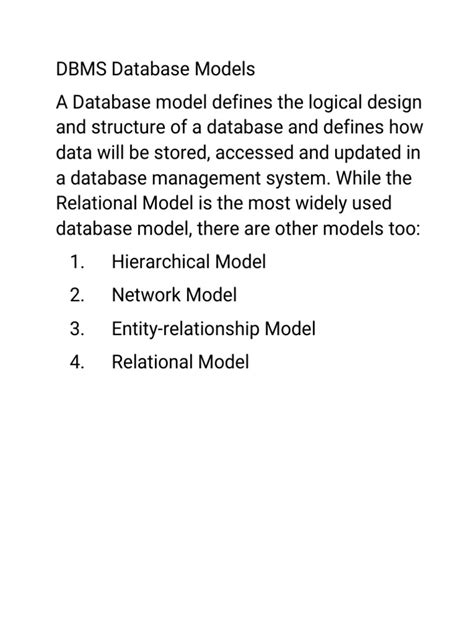 تصویر کا نتیجہ برائے Models in DBMS