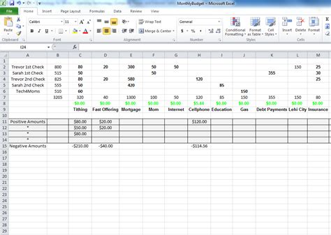 Image result for Envelope Budget System Excel Template