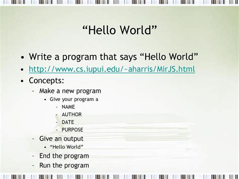 Toradh íomhá ar HelloWorld Program with Theory Labelling