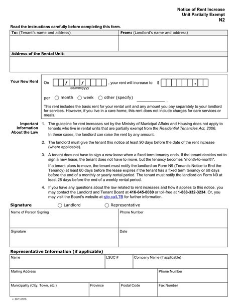 Image result for Rent Increase Notice Form