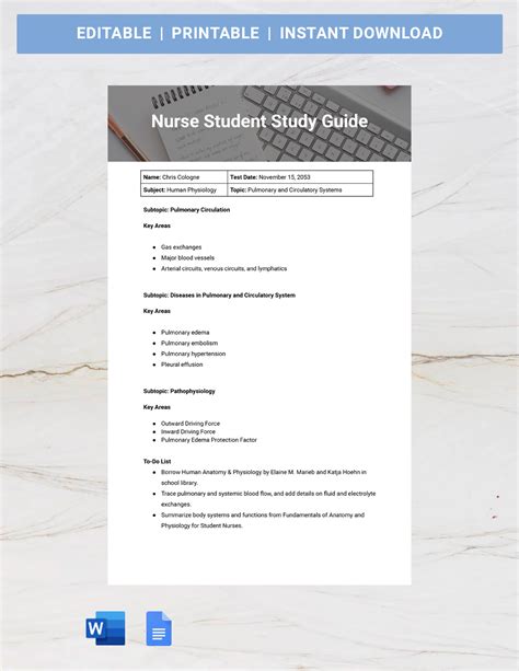 Image result for Study Guide Outline Template