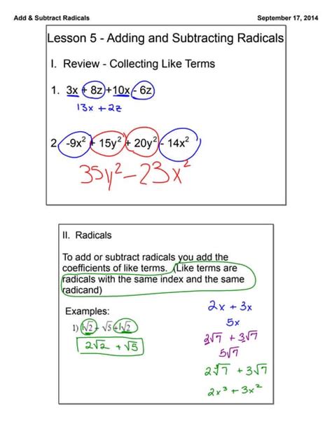 Résultat d’images pour How to Add and Subtract Radicals