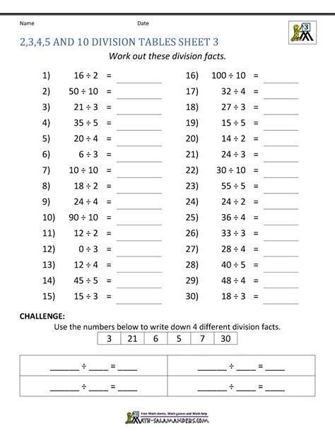 Division Worksheets に対する画像結果