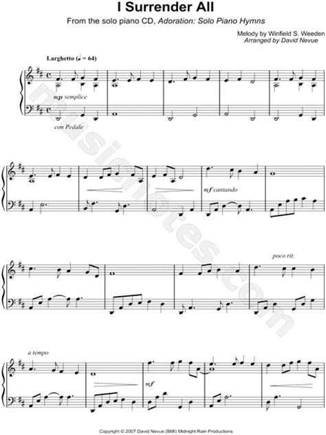 Image result for I Surrender All Notes