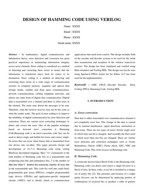 Afbeeldingsresultaten voor Hamming Verilog Code Error Detection and Correction Flow Chart