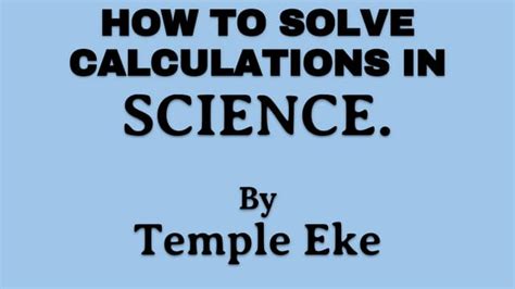 Image result for How to Solve Science Equations