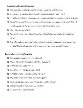 Toradh íomhá ar Creation vs Evolution