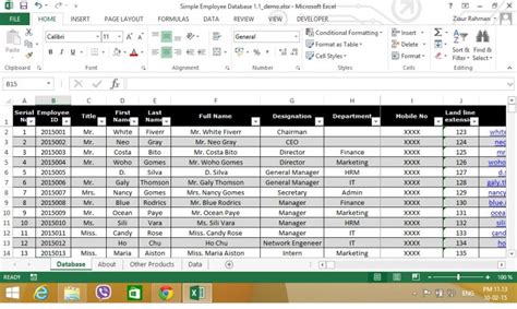 Image result for Excel Format Database