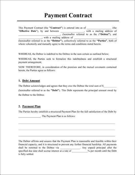 Image result for Contractor Payment Contract Template