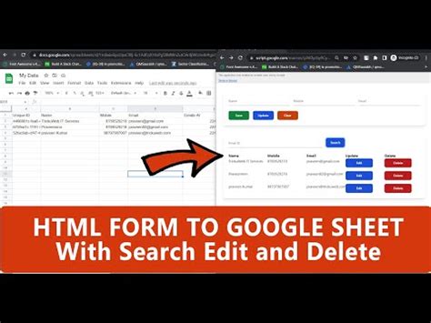 Image result for HTML Form Code to Submit Data to Google Sheets
