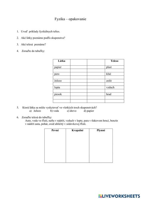 Image result for Easy Physics Worksheets