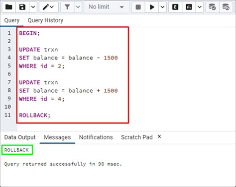Transaction in Pgsql に対する画像結果