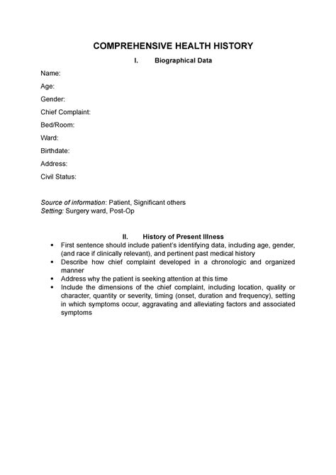 Image result for Comprehensive Nursing History Example