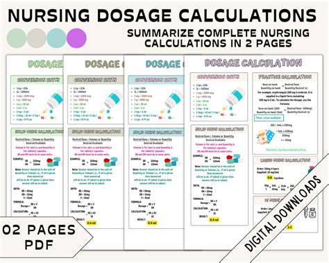 Toradh íomhá ar Drug Calculations Conversion Chart