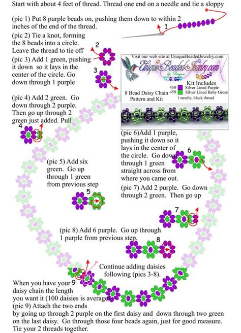 Toradh íomhá ar Seed Bead Chain Patterns