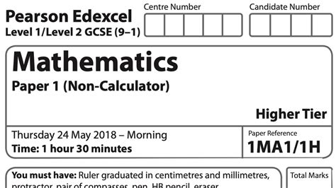 Toradh íomhá ar OCR Past Papers Maths GCSE Higher