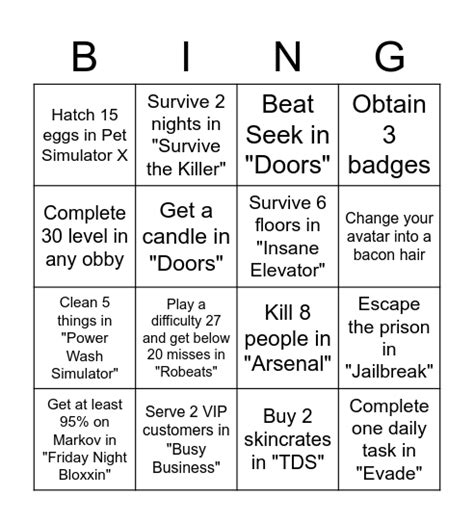 Zombie Attack Roblox Bingo Card కోసం చిత్ర ఫలితం