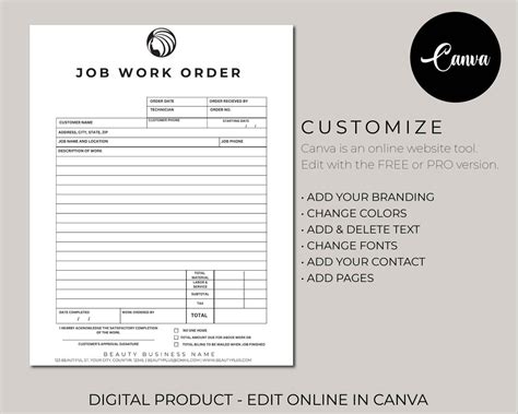 Image result for Job Work Order Forms