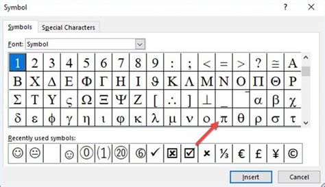 Toradh íomhá ar How to Add Pi Symbol in Word