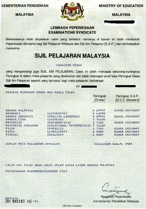 Image result for Sijil SPM Original