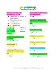 Intro to Statistics Formula Sheet に対する画像結果