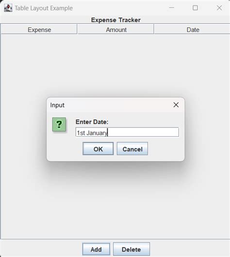 Java Swing Tables に対する画像結果