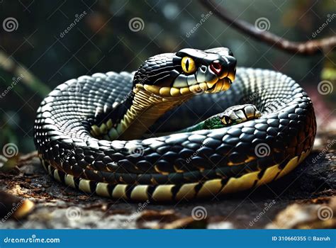 King Cobra Snake in Natural Habitat. Wildlife Wallpaper Stock ...