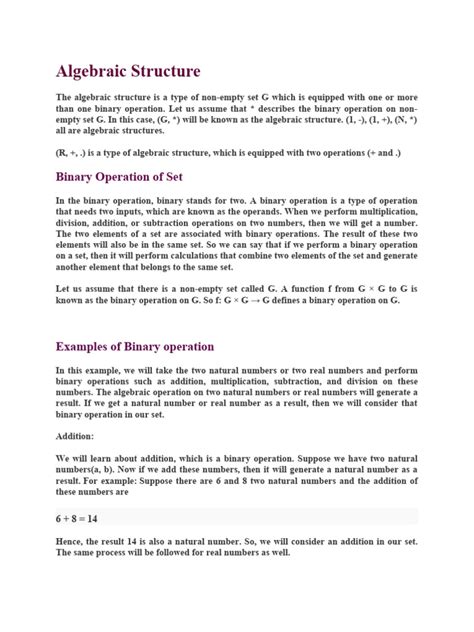 What Is Algebraic Structure に対する画像結果