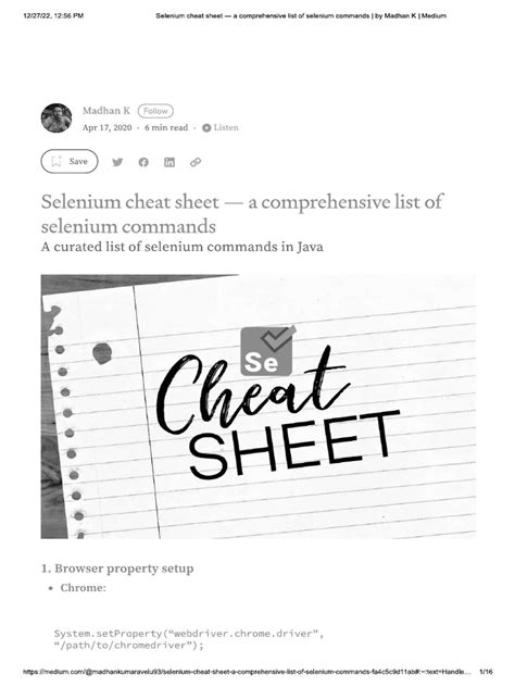 Toradh íomhá ar Selenium Scriptinig Cheat Sheet