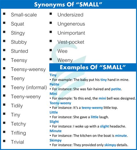 Image result for Other Words for Small