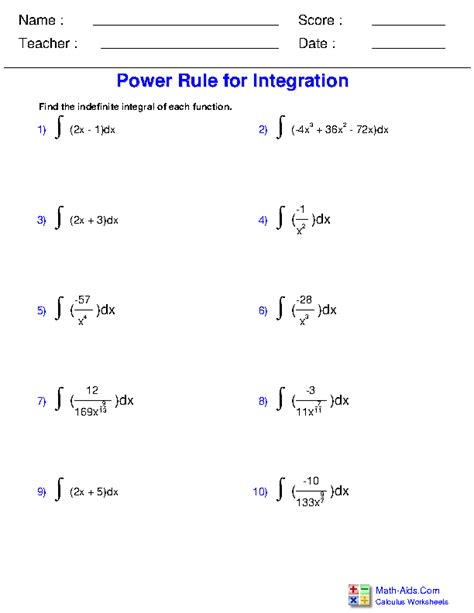 Image result for Integration by Substitution Worksheet.pdf