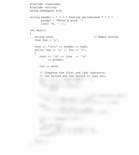 Image result for Coding for C Program Palindrome